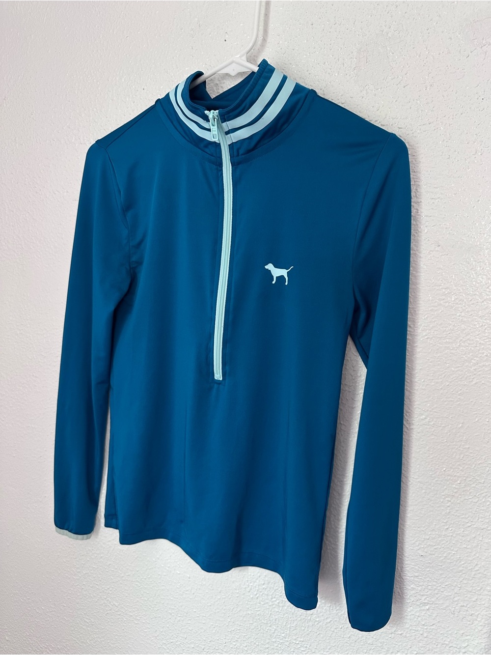 VS PINK Ultimate XS Half Zip Active Long Sleeve Top Women’s Blue Teal Mint Green